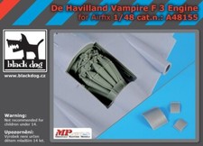 A48155 , De Havilland Vampire F. 3 engine for AIRFIX , BLACK DOG , 1:48