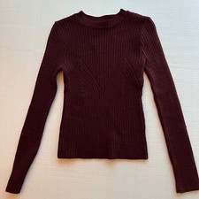 Kendall & Kylie Sweater Wine Color XS Women Crew Neck Made in USA