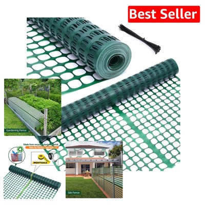Durable Green Fencing Barrier 4' x 100' for Construction & Gardening Needs