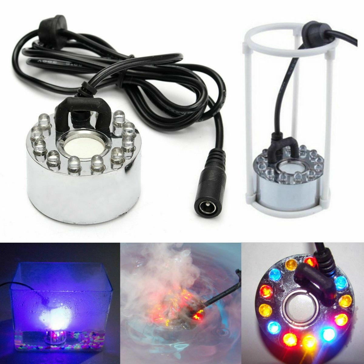 12 LED Ultrasonic Mist Maker Light Fogger Water Fountain 12 LED Ultrasonic Mist Maker Light Fogger Water Fountain