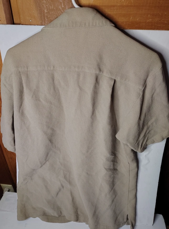 Half Moon Bay Short sleeve button up polo size M 100% silk - Image 3 of 4