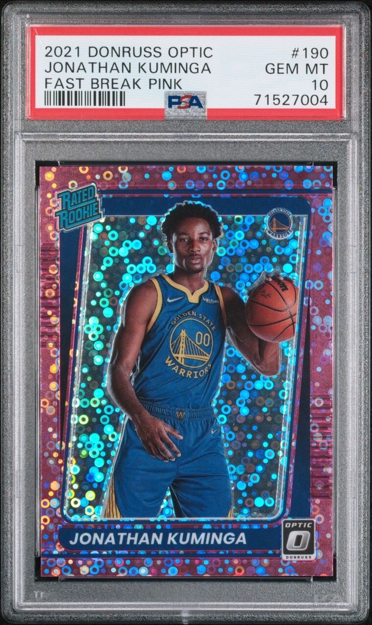 2021-22 Donruss Optic Jonathan Kuminga Fast Break Pink RC #190 PSA 10 12/20 SSP