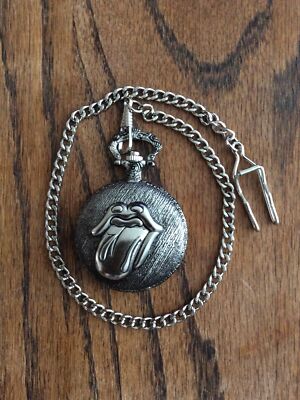 Vintage Rolling Stones Pocket Watch With Chain Bridges To Babylon Tour 1997 