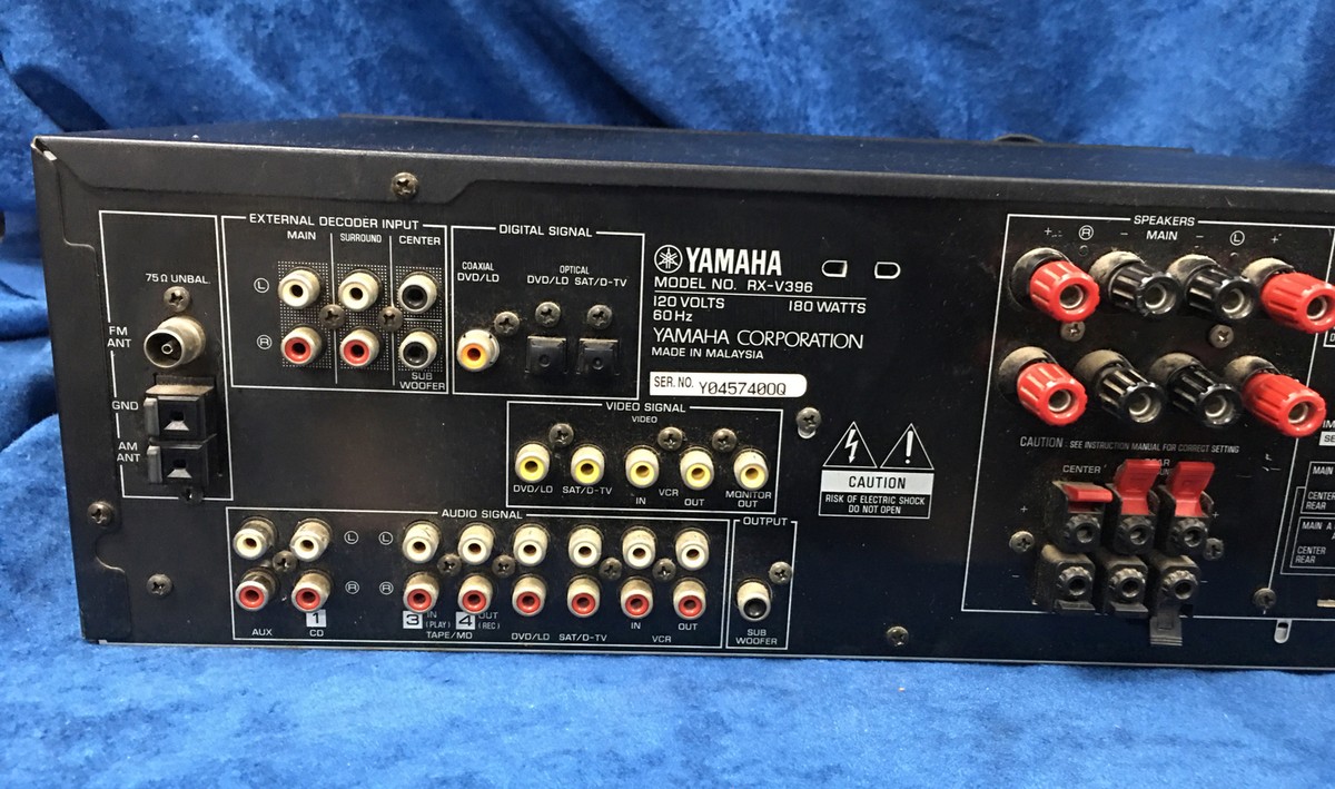 Yamaha RX-V396 Black Natural Sound Receiver Amplifier 180 watts