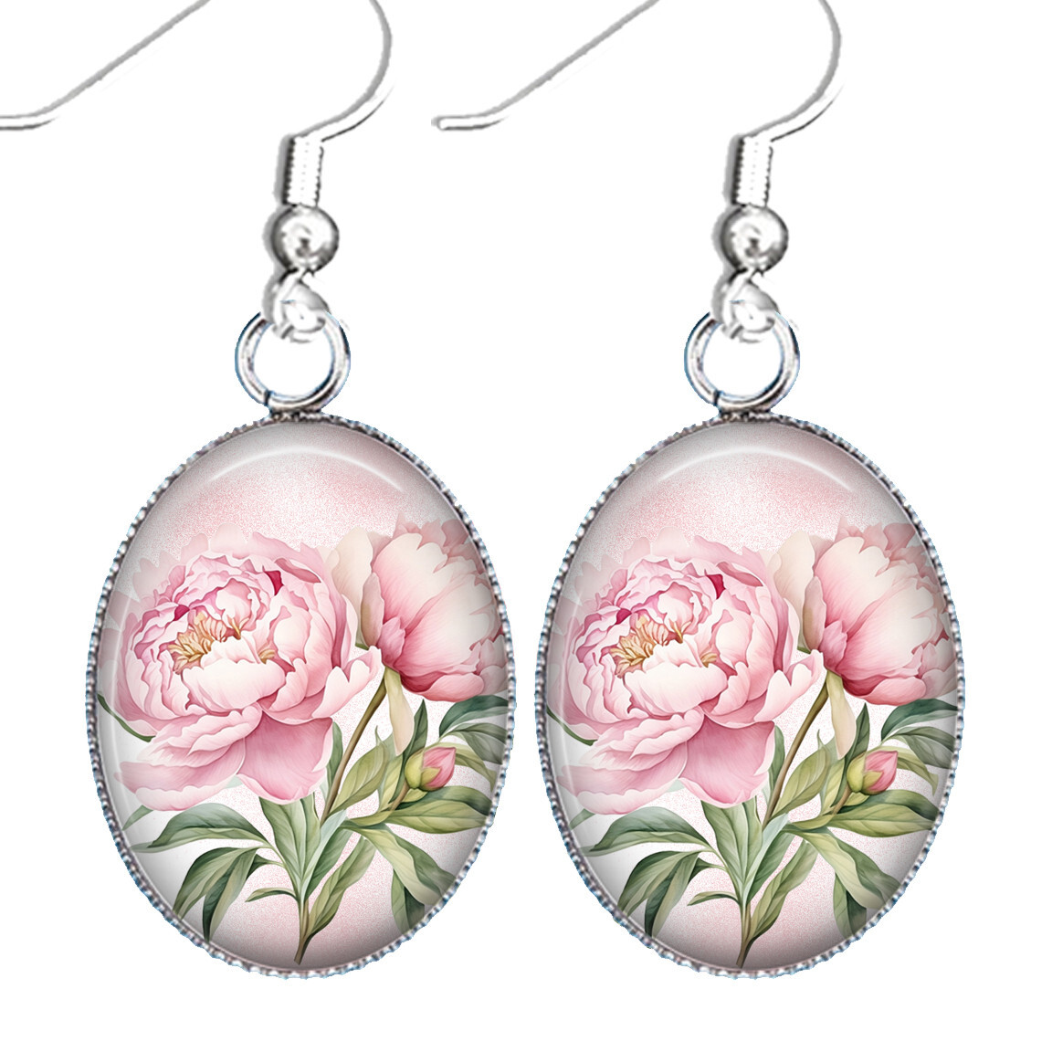 Peony Peonies Earrings November Birth Month Flower Birthday Gift Watercolor