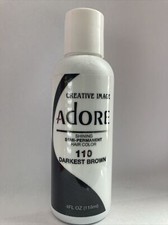 2 Adore by Creative Image Semi Permanent Hair Color 4FL OZ DARKEST BROWN 110.