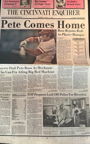 PETE ROSE COMES HOME AND... IS A RED AGAIN Two issues / Enquirer &The Post - Picture 4 of 5