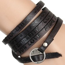 Fashion Punk Women/Men Multilayer Wrap Leather Braided Cuff Bracelet Wristband