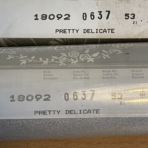 5 x Vintage Wallpaper Silver With Pink Floral Design - Salubra Pre-pasted Vinyl - Picture 15 of 19