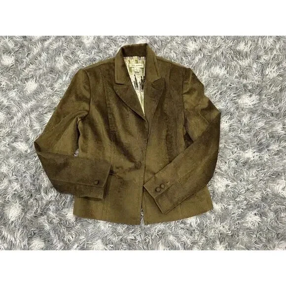 Conjunto Blazer y Pantalón Bill Burns Pana Verde Talla 8 DEFECTUOSO Foto 2 de 4