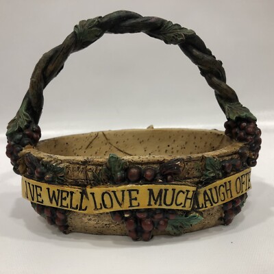 Live Well, Love Much, Laugh Often Grape And Vine Resin Basket From Kirkland