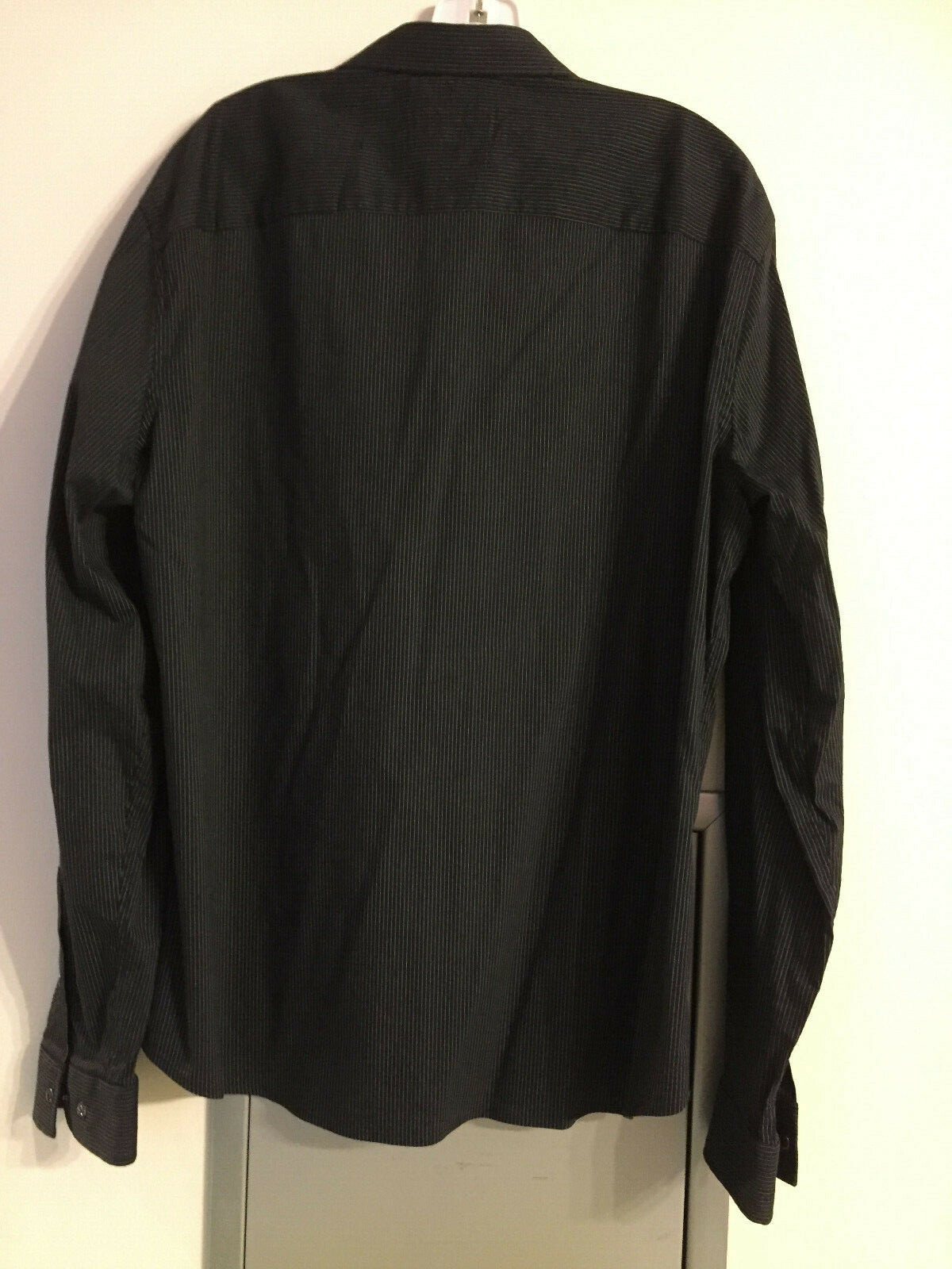 Classy A/X Armani Exchange Black Pinstriped Snap Button Dress Shirt ...