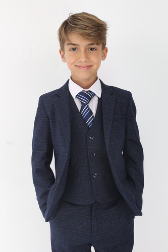 Traje de ajuste a medida tipo tweed para niños para bodas y ocasiones especiales - Imagen 13 de 21