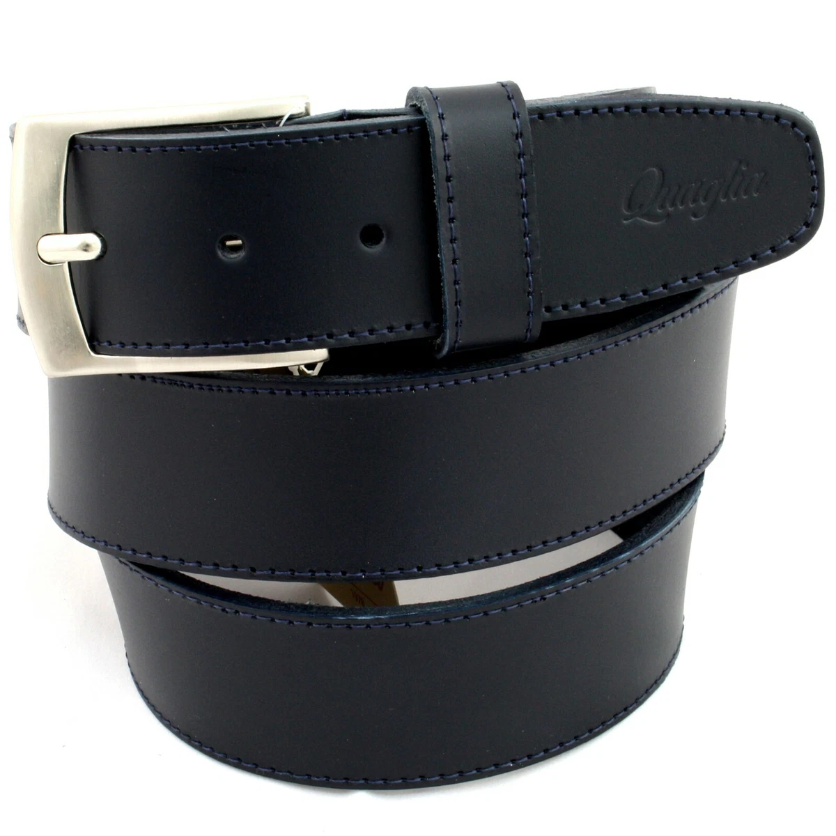 Cintura donna in pelle Blu fibbia Gemini Palladio | Acciaio