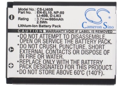 Replacement Battery For VOIGTLANDER,GE D016 3.7v 660mAh / 2.44Wh Camera Battery