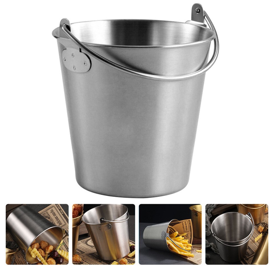 Swamp Bucket Seafood Boiler Mini Tin Pails Stainless Steel Snack