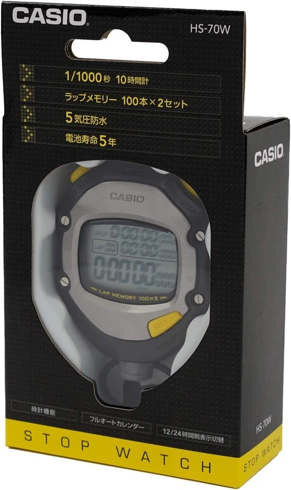 Nuevo Cronómetro Deportivo Casio HS-70W-1JH Negro Impermeable DESDE JAPÓN Foto 2 de 4