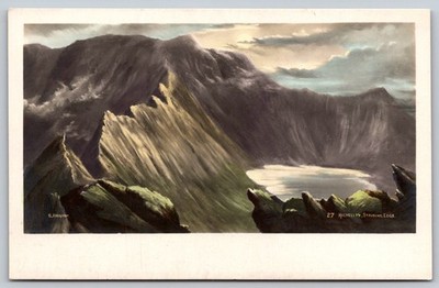 Vintage Helvellyn Striding Edge Lake District Photo Postcard C.P. Abraham C492