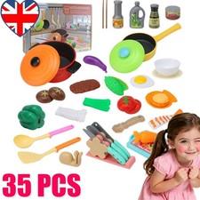 Childrens Cooking Utensils Pots Pans Accessories Set 35Pcs Kids Play Kitchen Toy