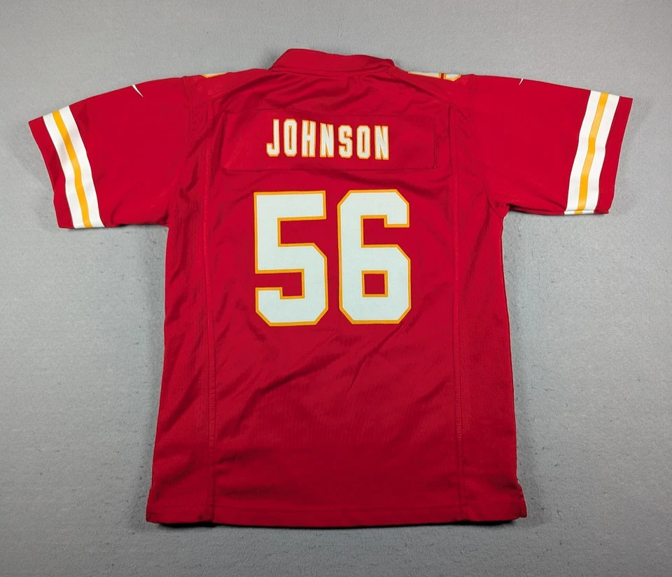Kansas City Chiefs Jersey Youth Large Red NFL Football Derrick Johnson 56 Nike - Image 2 of 4