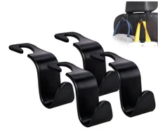 Universal 4 Pack Black Car Seat Headrest Hook Hanger Organizer for Handbag
