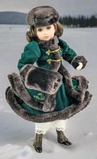Franklin Heirloom Russian Anna Katharina 16" Porcelain Doll in Green Velvet