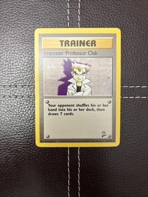 Pokemon TCG - Imposter Professor Oak - 102/130 - Base Set 2 - MP/LP Rare (2000)