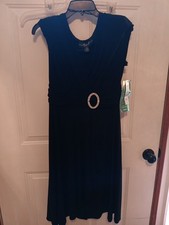 Women's R M RICHARDS Black Bling Knee Length Evening Dress Sz 12 NWT