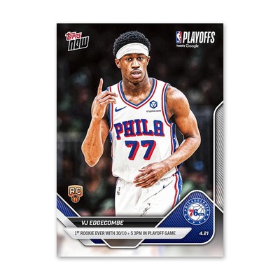 VJ Edgecombe RC 2025-26 NBA Topps NOW  Card #267 76ers PR 4327 (In-Hand)