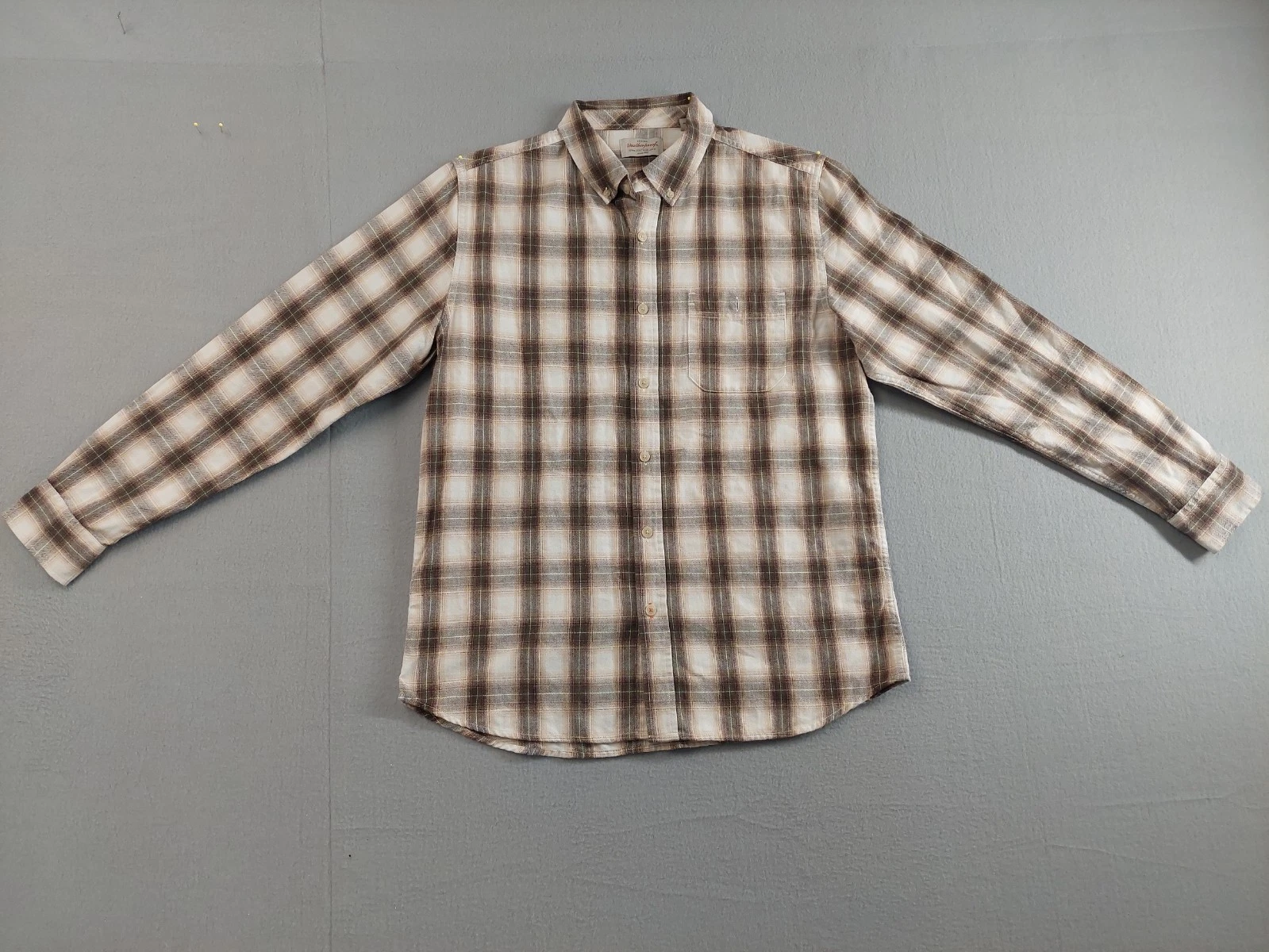 Weatherproof Men Shirt L Multicolor Plaid Button Down Collar Long Sleeve Casual