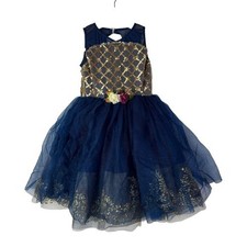 Weissman Navy Blue  Gold Ballet Tulle Mini Dress 4