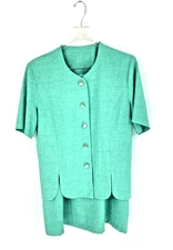 Vitage Nikki Womens Size 12 Skirt Suit Lightweight Green