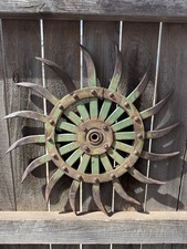 John Deere 18" Rotary Hoe Wheel Decor Garden Yard Wall Art