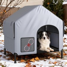 39  Dog House Outdoor Indoor with Weatherproof 600D PVC Canopy Dog Shade Shelter
