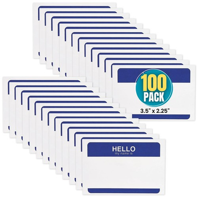 #ad #ad 1InTheOffice Name Tag Stickers Hello My is 2.5*3.5 inches Blue $15.99