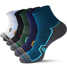 Men's Cushioned Ankle Socks, Athletic Running Gym Socks 6 Pairs