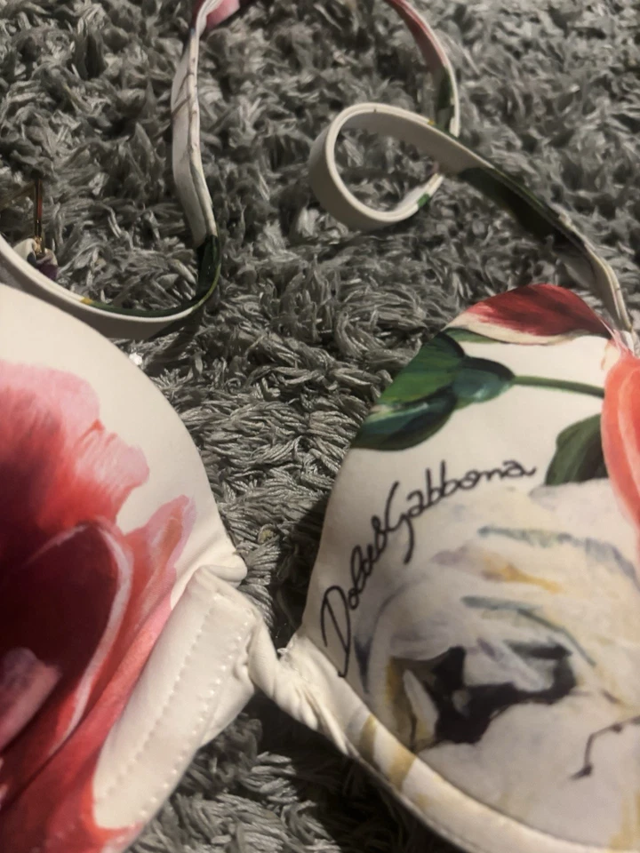DOLCE & GABBANA Bikini Top Multicolor Floral Beachwear Swimwear IT1/US XS 360usd - Image 2 of 4
