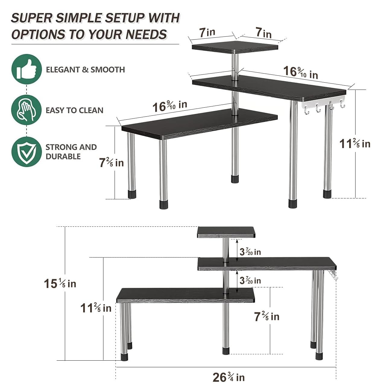 Bathroom Counter Organizer Corner Shelf – Bathroom Organization 3 Tier Spice ...