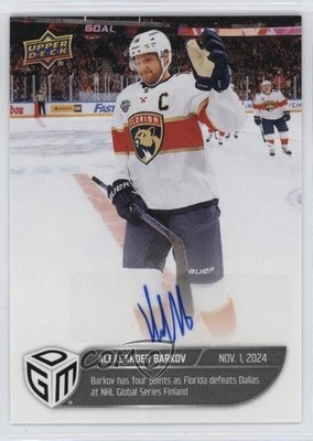2024-25 Upper Deck Game Dated Moments Achievement Aleksander Barkov #15 Auto hk5