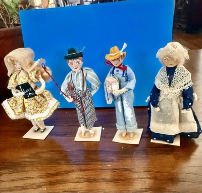 4 Eubank Dolls Tom Sawyer, Huck Finn, Aunt Polly & Becky Thatcher