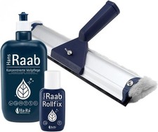 Ha-Ra Fenster-Putz-Set 3tlg. FRG 32 cm  Vollpflege 500ml Rollfix unbefüllt Glas