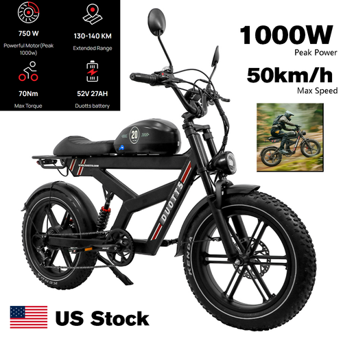 DUOTTS F20 Electric Bike 52V27Ah 1000W Peak 50km/h 20" All Terrain E-Bike E-MTB - Picture 1 of 19