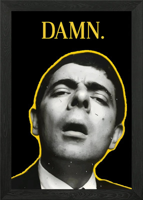 Mr. Bean 'Damn' Expression Art Framed Wall Art Poster Canvas Print Picture