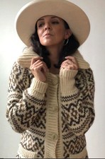 Vintage Womens Gaeltarra Nordic Cardigan 100 PURE Wool - Made In Ireland Size L