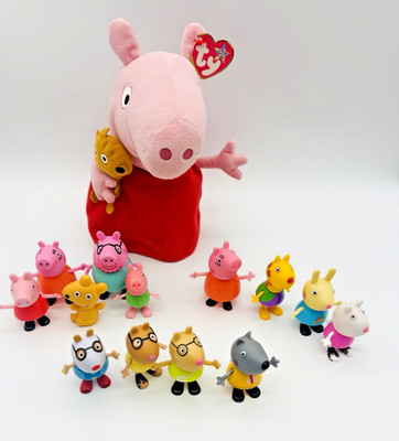 Lot 14 Peppa Pig Figures Wendy Wolf Pedro Pony Suzy Sheep Gerald Giraffe Rebecca