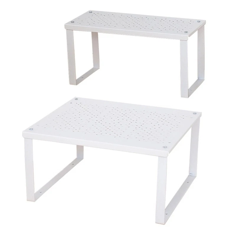 Kitchen Bathroom Stackable Spice Rack Cabinet Counter Metal Shelf Organizer Tray