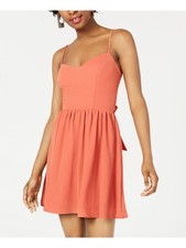B DARLIN Womens Midi Dress Coral Open Back Spaghetti Strap Juniors 1112