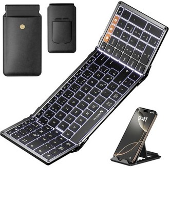 ProtoArc XK01 Plus Bluetooth Faltbare Tastatur mit Ziffernblock, beleuchtet