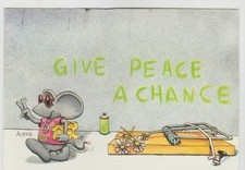 GIVE PEACE A CHANCE CARTOON CARD POSTCARD