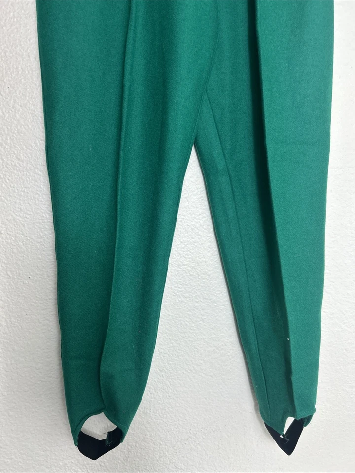 Pantalones de Colección Benetton Hechos en Italia Mezcla de Lana Verde 26x28 Etiqueta Dice 44 Foto 2 de 4